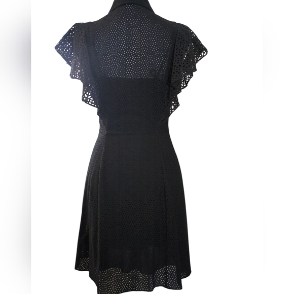 Theory Dress Color Black Size 00 BD Ruffle DR Nova Eyelet - Picture 4 of 10